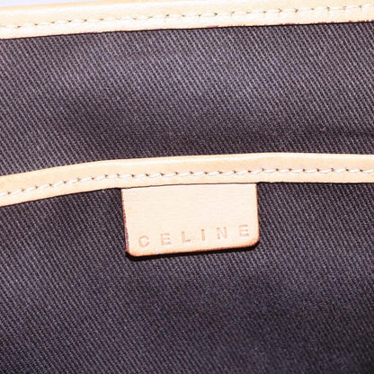 Celine Vintage Macadam Shoulder Bag Canvas and Leather, BROWN, CANVAS, Shoulder bag