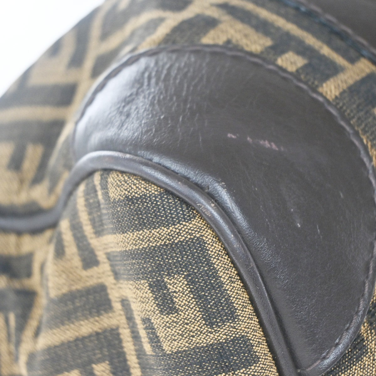 Fendi Convertible Boston Bag Zucca Canvas, BROWN, CANVAS, Travel bag