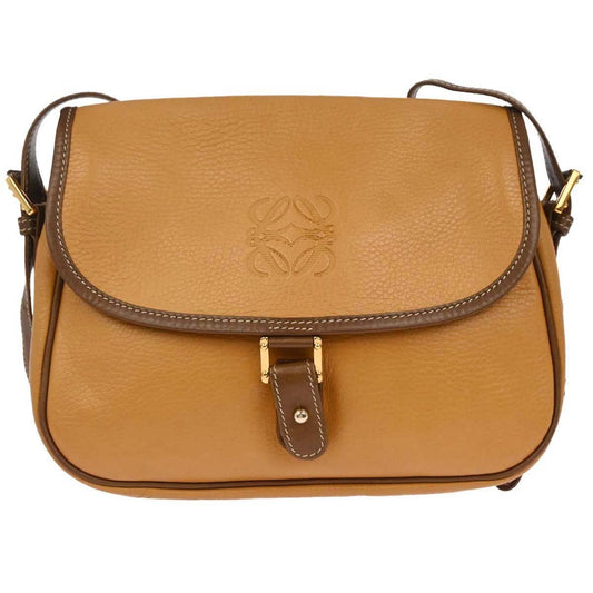 Loewe Anagram Shoulder Bag Leather, BROWN, LEATHER, Shoulder bag
