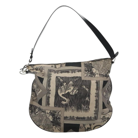 Salvatore Ferragamo Vintage Shoulder Bag Canvas, GRAY, CANVAS, Shoulder bag