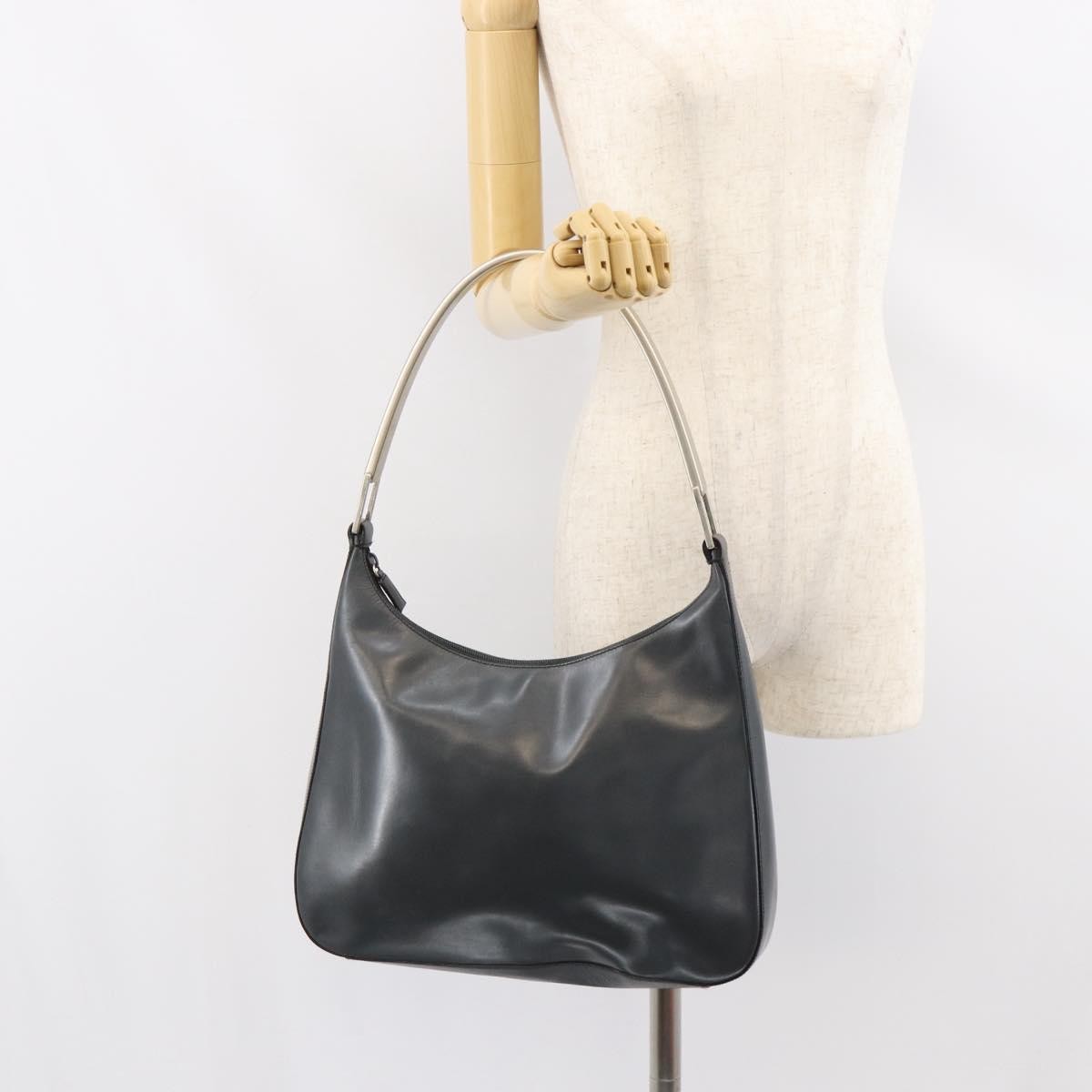 Prada Vintage Handbag Leather, BLACK, LEATHER, Shoulder bag