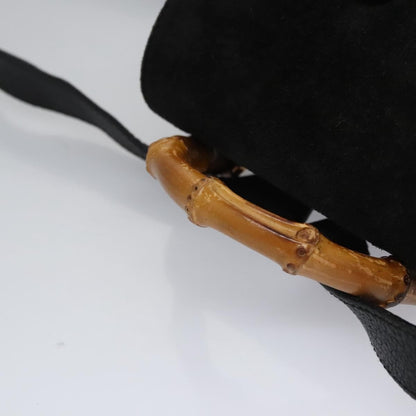 Gucci Gucci bamboo backpack daim, BLACK, SUEDE, Backpack
