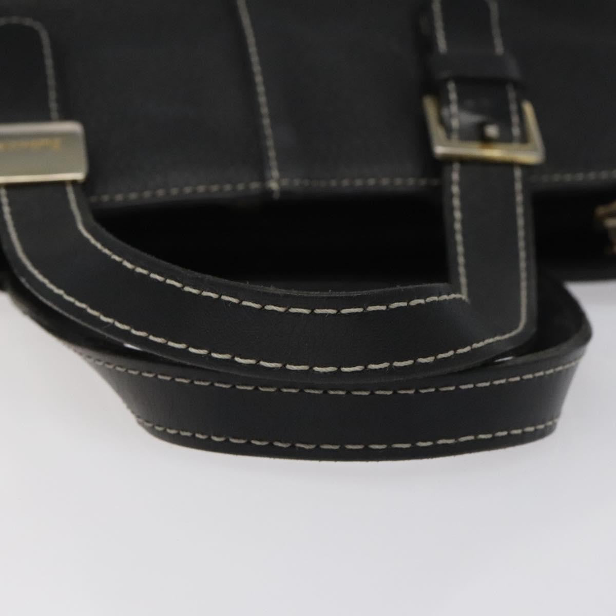 Burberry Handle Tote Leather, BLACK, LEATHER, Tote bag