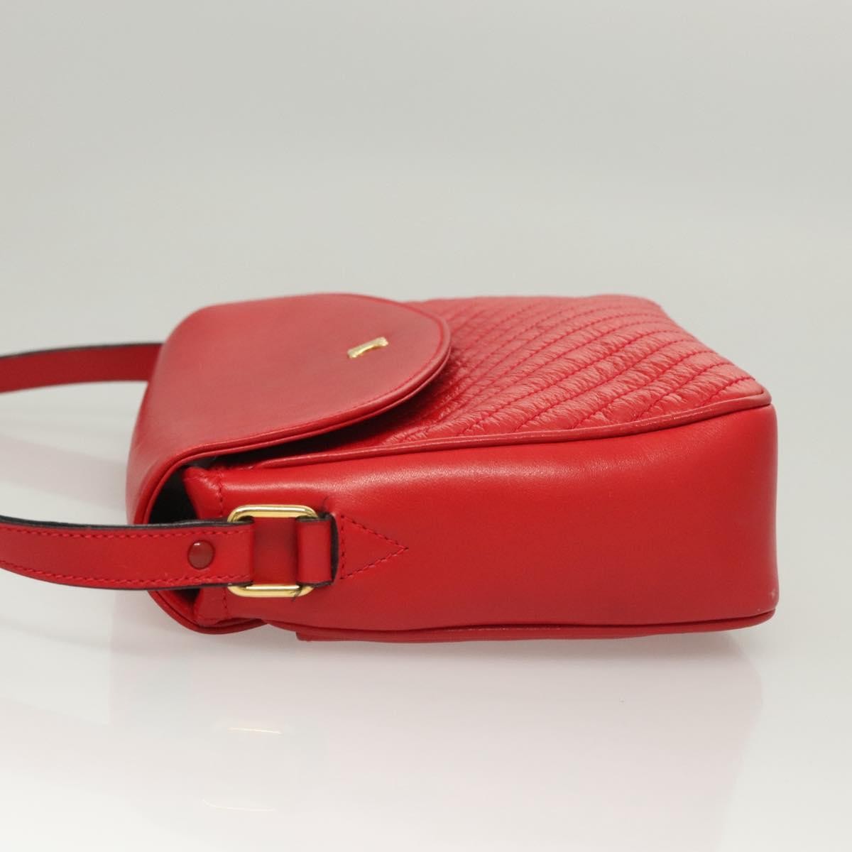 Celine Vintage Triomphe Shoulder Bag Leather, RED, LEATHER, Shoulder bag