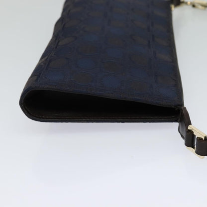 Salvatore Ferragamo Gancini handbag Canvas, NAVY, CANVAS, Handbag