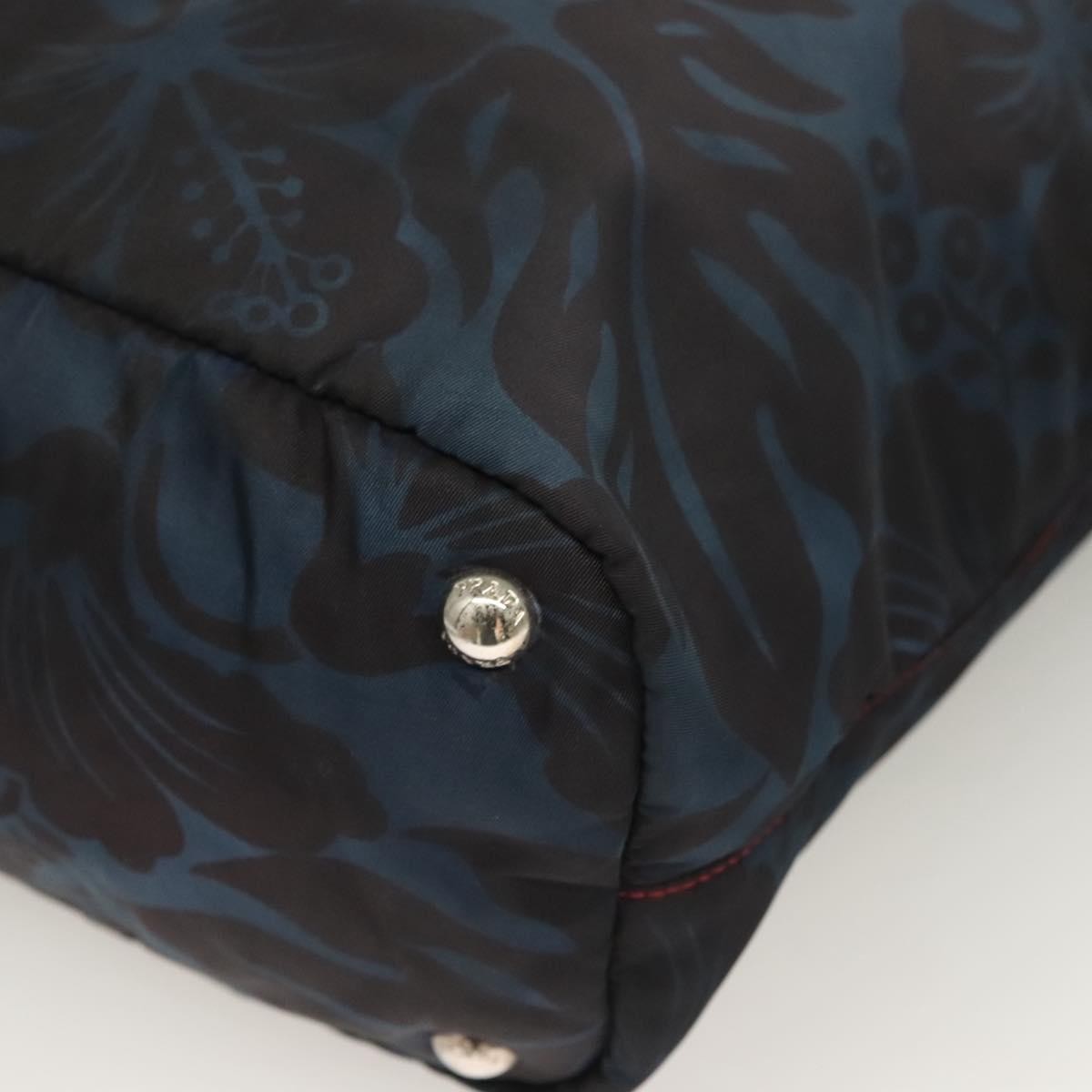 Prada Convertible Tote Printed Tessuto with Saffiano, BLUE, NYLON, Tote bag