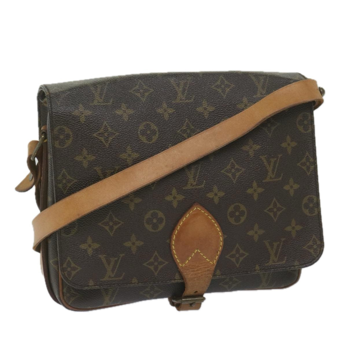 Louis Vuitton Cartouchiere Handbag Monogram Canvas, BROWN, CANVAS, Handbag