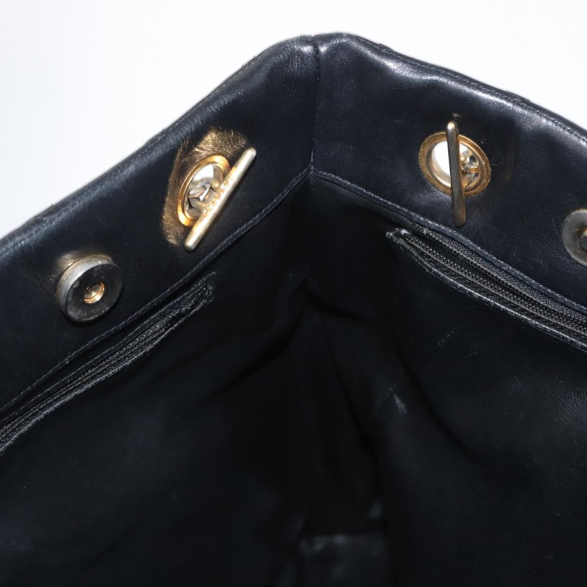 Chanel Chain Tote Leather, Black, Leather, Handbag