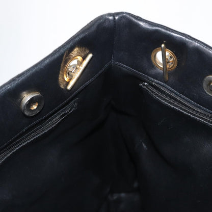 Chanel Chain Tote Leather, Black, Leather, Handbag