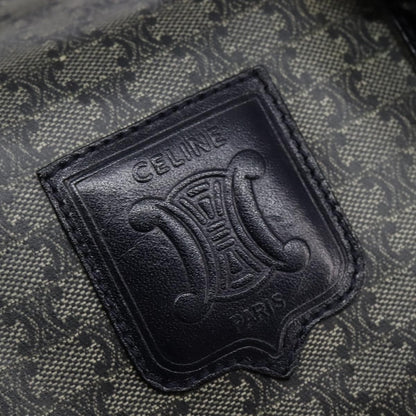 Celine Vintage Boston Bag Macadam Coated Canvas, NAVY, CANVAS, Handbag