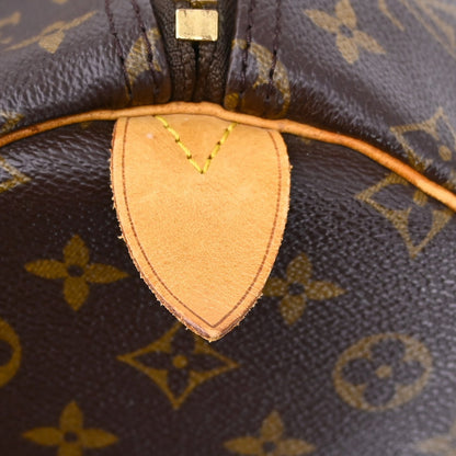 Louis Vuitton Keepall Bag Monogram Canvas, BROWN, CANVAS, Travel bag