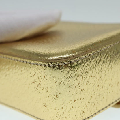 Prada Vintage Pouch Leather, GOLD, LEATHER, Clutche & pouche