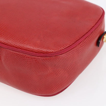 Salvatore Ferragamo Vala Shoulder Bag Embossed Leather, RED, LEATHER, Shoulder bag