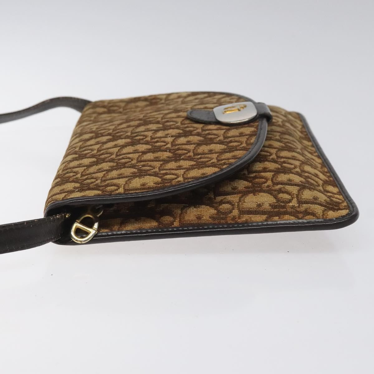 Christian Dior Vintage Trotter Shoulder Bag Canvas, BROWN, CANVAS, Shoulder bag