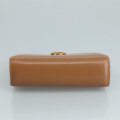 Salvatore Ferragamo Vintage Gancini Pochette Leather, BROWN, LEATHER, Clutche & pouche