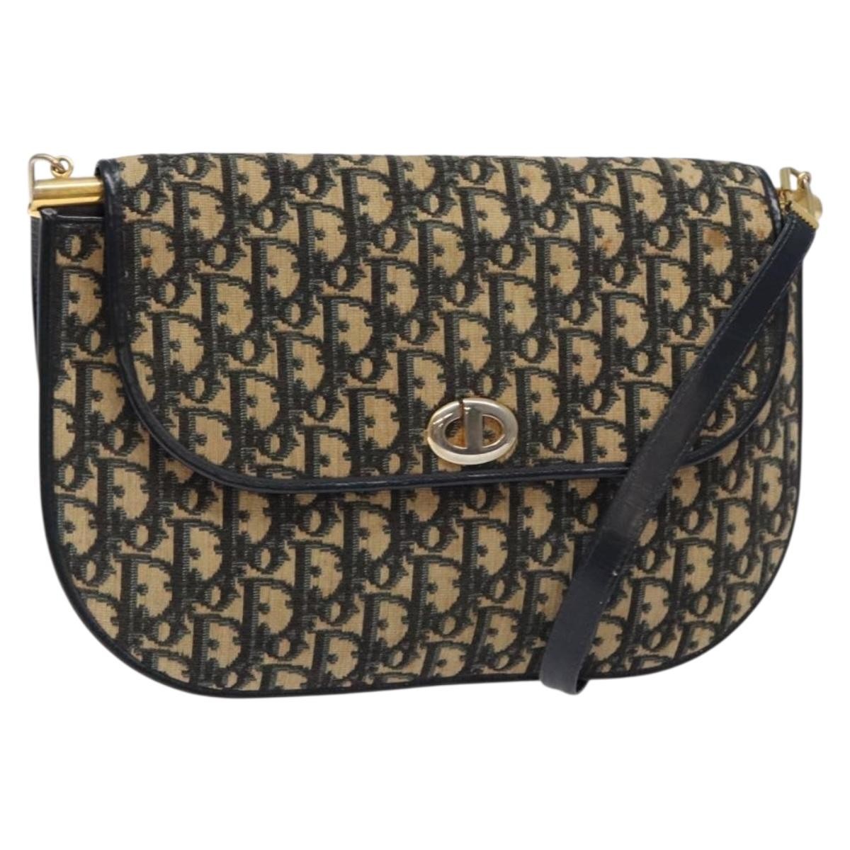Christian Dior Vintage CD trotter Shoulder bag Canvas, NAVY, CANVAS, Shoulder bag