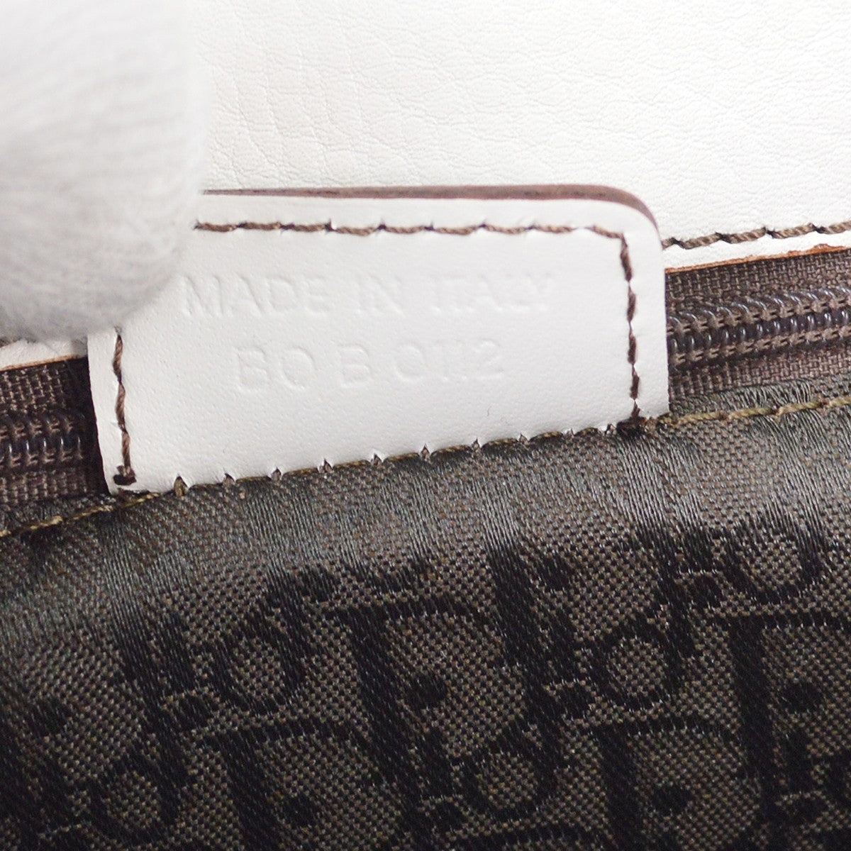 Christian Dior Vintage Saddle Top Handle Bag Leather, WHITE, LEATHER, Handbag