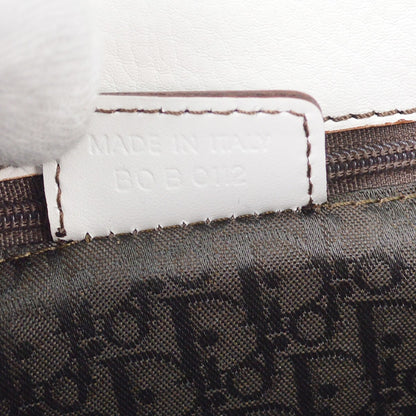 Christian Dior Vintage Saddle Top Handle Bag Leather, WHITE, LEATHER, Handbag