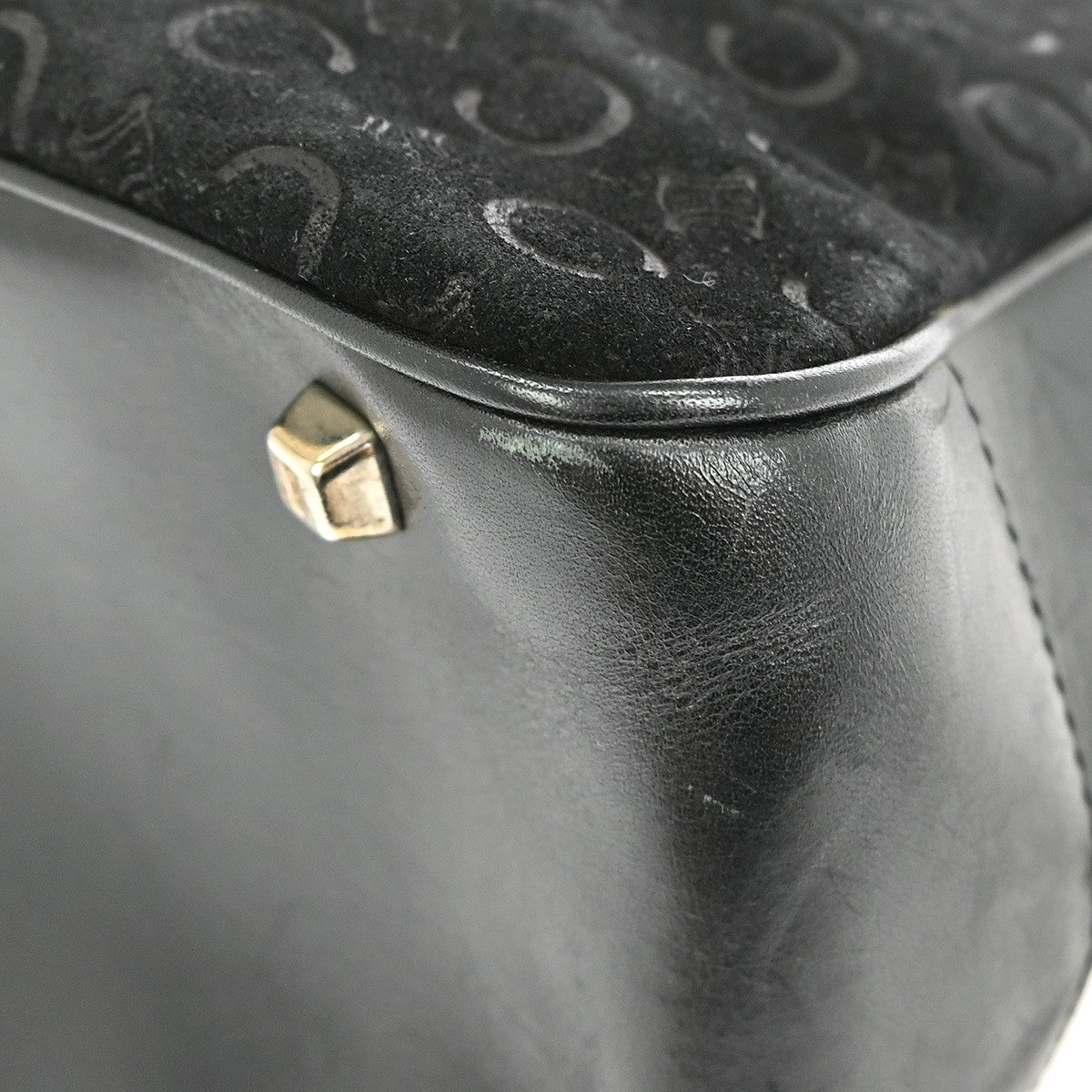 Celine C Macadam Handbag Suede, BLACK, SUEDE, Handbag
