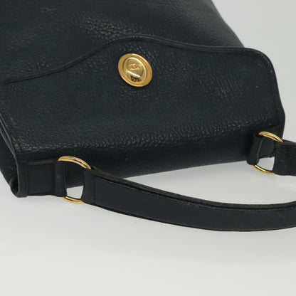 Christian Dior Vintage Handbag Leather, NAVY, LEATHER, Handbag