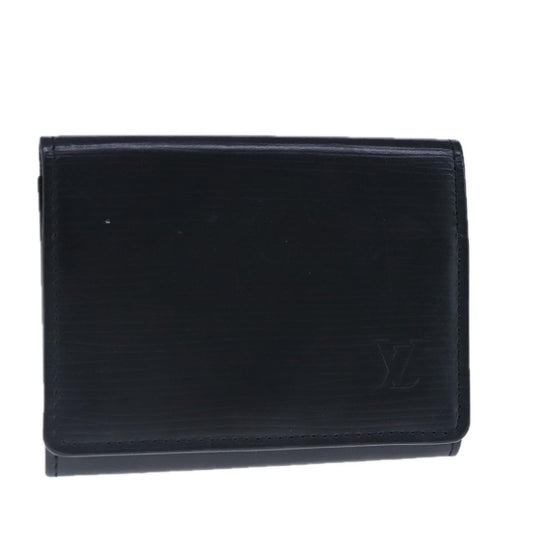 Louis Vuitton Envelope Business Card Holder Leather, BLACK, LEATHER, Card Holders