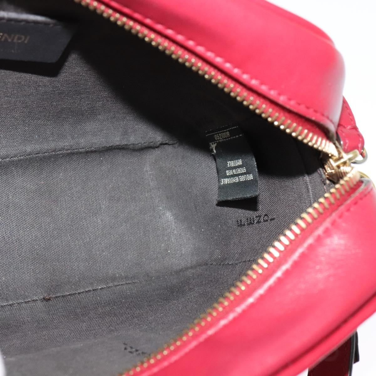 Fendi Camera Bag Zucca Embossed Leather, RED, LEATHER, Shoulder bag