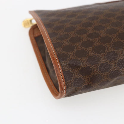 Celine Macadam Pochette Canvas and Leather, BROWN, CANVAS, Clutche & pouche