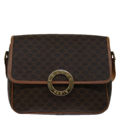 Celine Macadam Shoulder Bag Canvas, BROWN, PVC, Shoulder bag