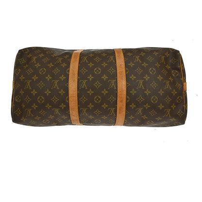 Louis Vuitton Keepall Bandouliere Bag Monogram Canvas, BROWN, CANVAS, Travel bag
