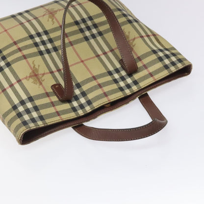 Burberry Top Handle Tote Haymarket Coated Canvas, BEIGE, CANVAS, Tote bag