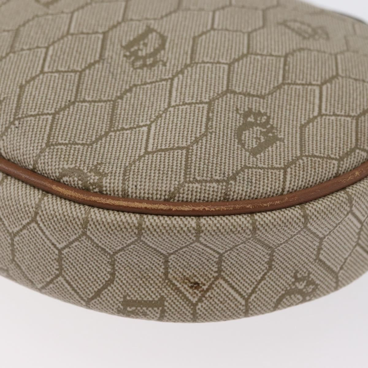 Christian Dior Vintage Honeycomb Shoulder Bag Canvas and Leather, BEIGE, CANVAS, Shoulder bag