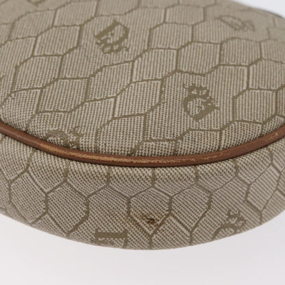 Christian Dior Vintage Honeycomb Shoulder Bag Canvas and Leather, BEIGE, CANVAS, Shoulder bag