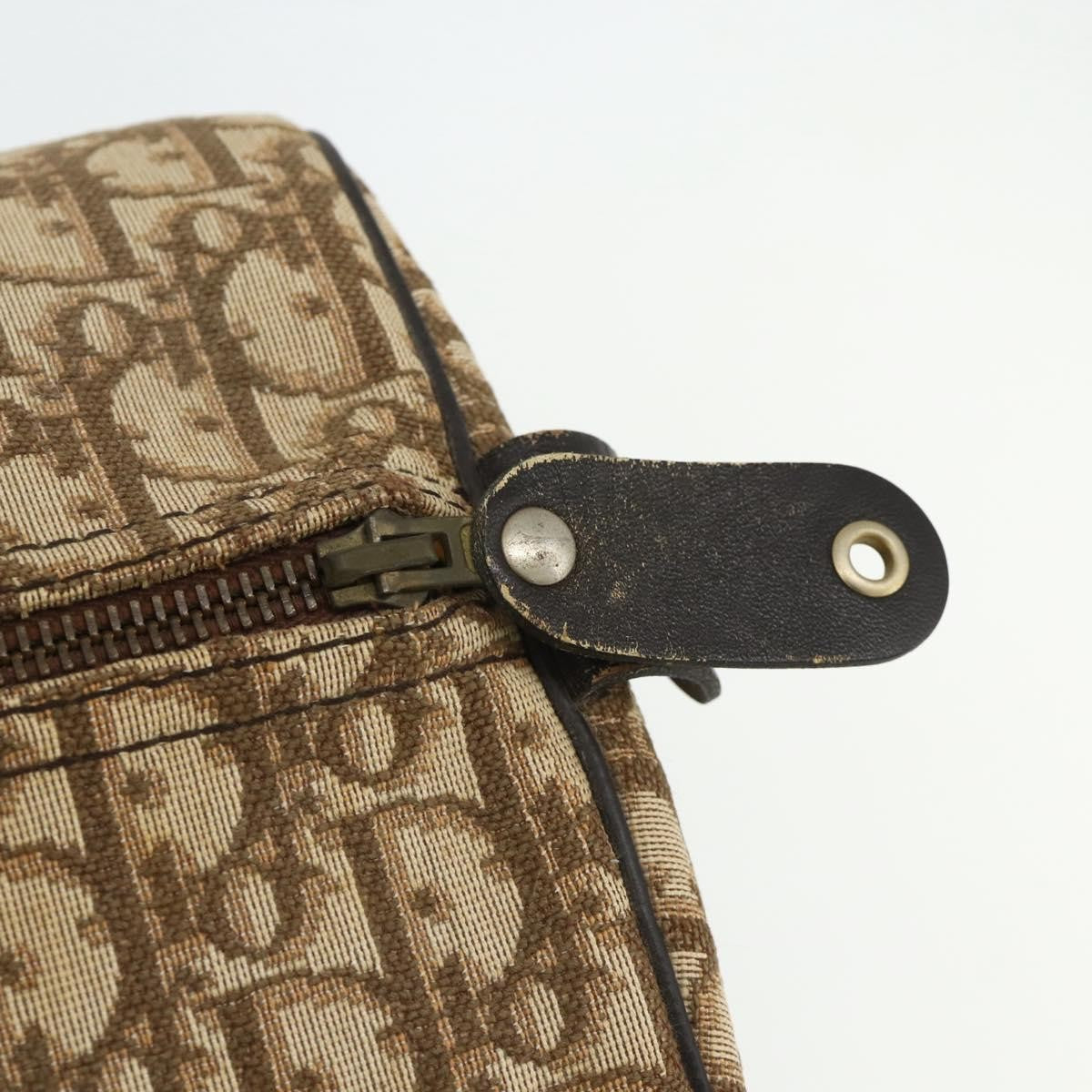 Christian Dior Vintage Trotter Boston Bag Diorissimo Canvas, Beige, Canvas, Handbag