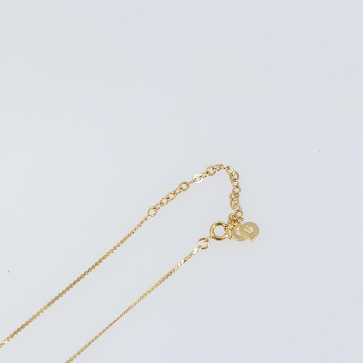Christian Dior CD Pendant Necklace Metal and Crystals, GOLD, METAL, Necklace