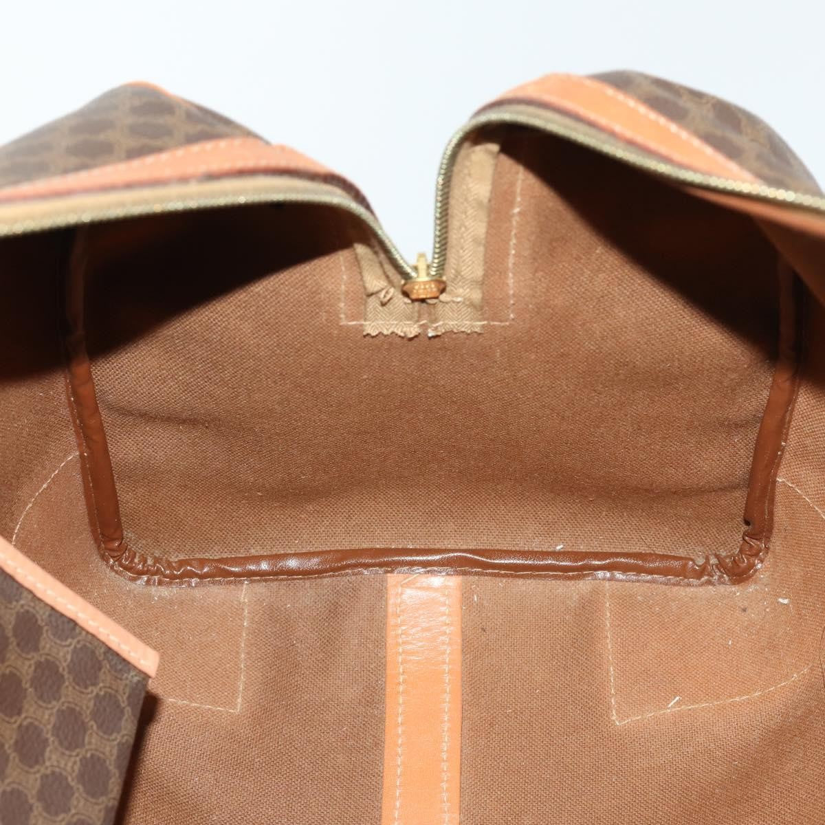 Celine Vintage Macadam Boston bag Canvas and Leather, BROWN, CANVAS, Travel bag