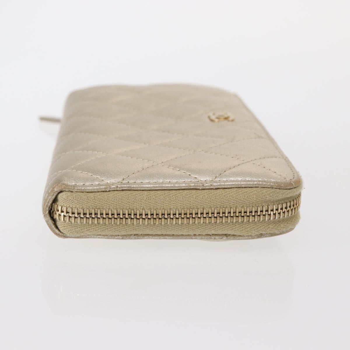 Chanel Zip Around Organizer Wallet Quilted Lambskin, GOLD, LEATHER, Wallets