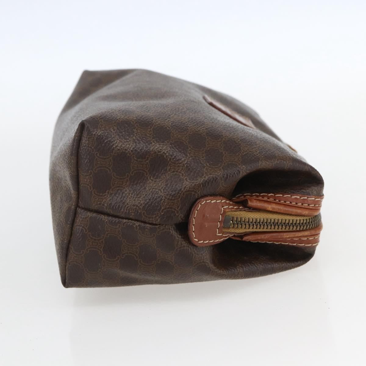 Celine Macadam Pochette Canvas and Leather, BROWN, CANVAS, Clutche & pouche