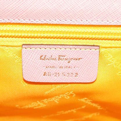 Salvatore Ferragamo Gancini handbag Leather, PINK, LEATHER, Handbag