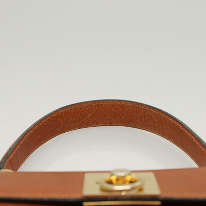 Celine Vintage Logo Top Handle Bag Leather, BROWN, LEATHER, Handbag