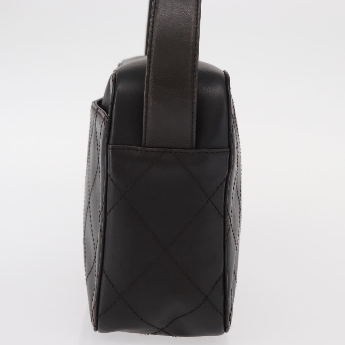 Chanel Vintage Front Pocket Camera Shoulder Bag Leather, BROWN, LEATHER, Shoulder bag