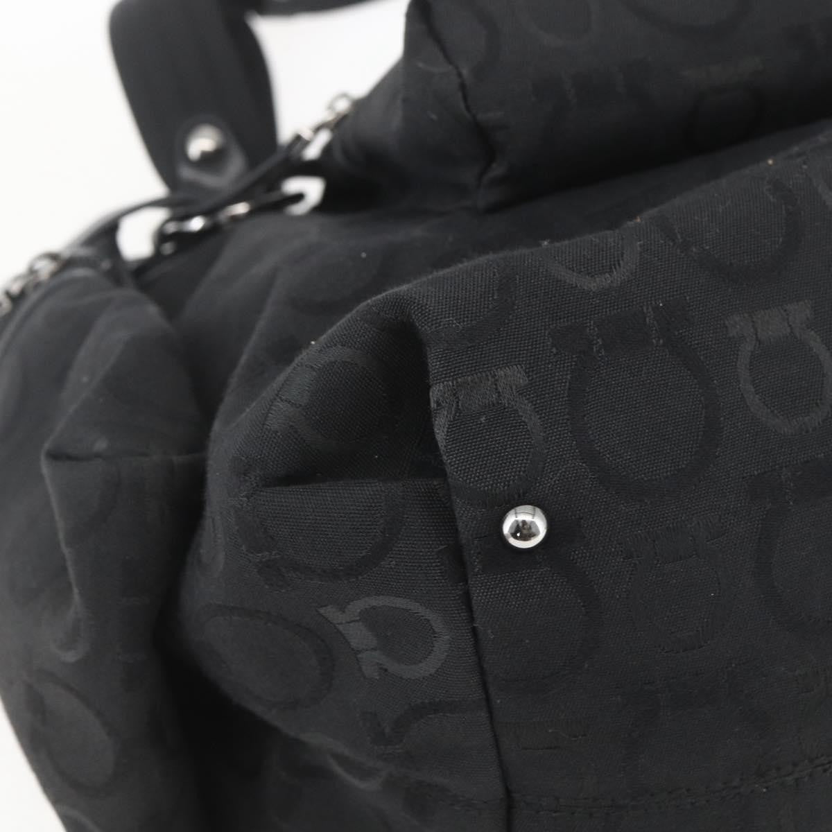 Salvatore Ferragamo Gancini Tote Nylon, Black, Nylon, Tote Bag