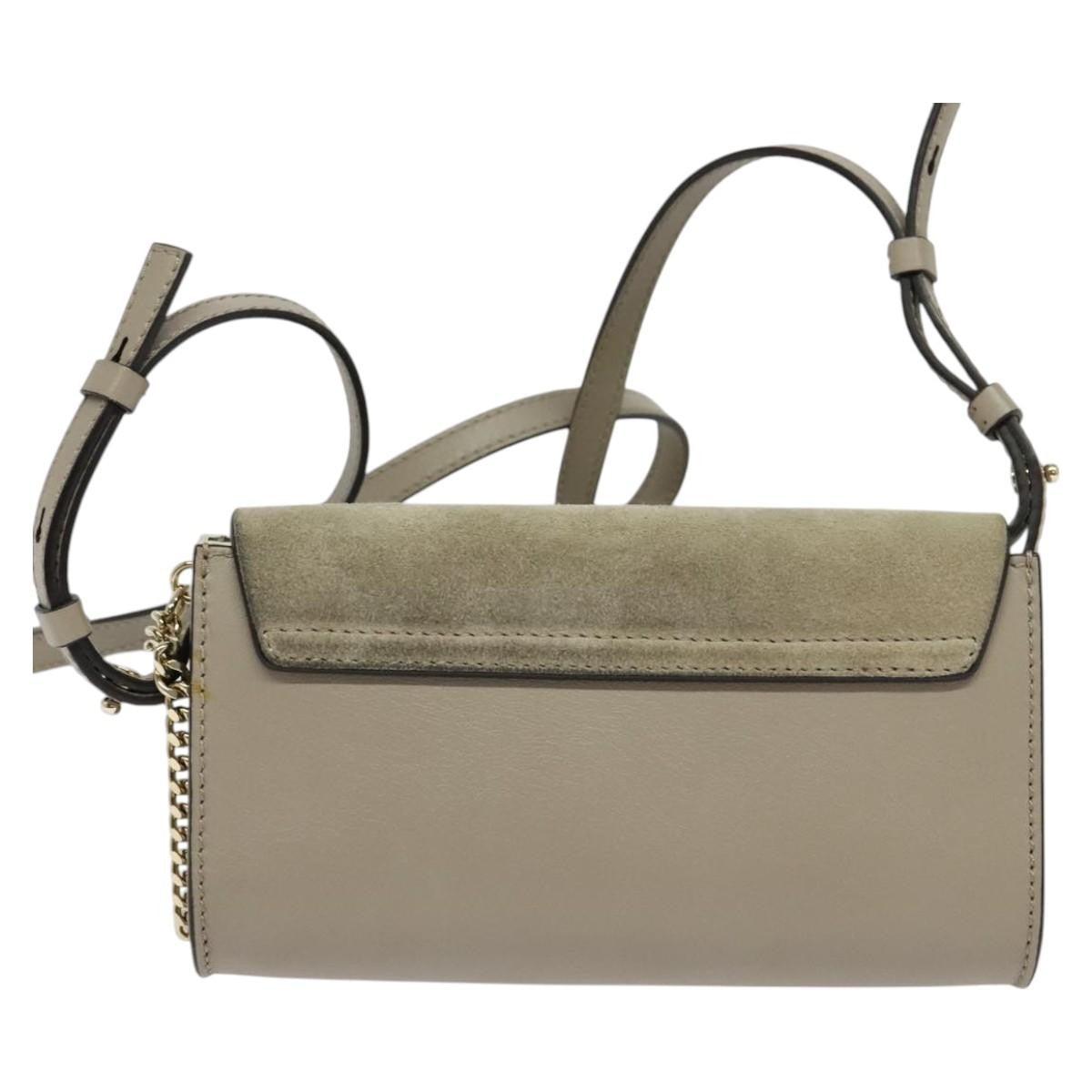 Chloe Faye Shoulder Bag Leather and Suede, BEIGE, SUEDE, Shoulder bag