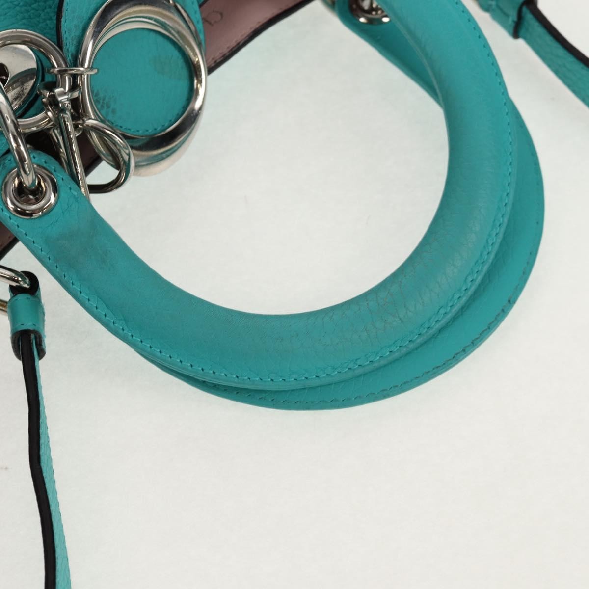 Christian Dior Diorissimo Tote Pebbled Leather, TURQUOISE, LEATHER, Tote bag