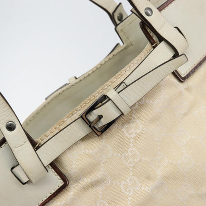 Gucci Belted Bucket Tote GG Canvas with Leather, BEIGE, CANVAS, Tote bag