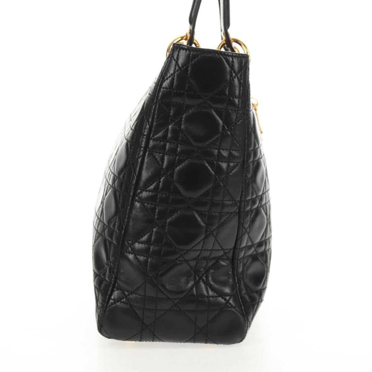 Christian Dior Vintage Lady Dior Bag Cannage Quilt Lambskin, BLACK, LEATHER, Handbag