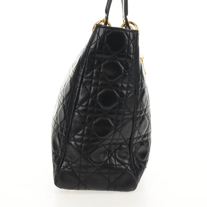 Christian Dior Vintage Lady Dior Bag Cannage Quilt Lambskin, BLACK, LEATHER, Handbag