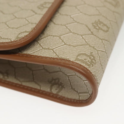 Christian Dior Vintage Honeycomb chain Canvas, BEIGE, CANVAS, Handbag