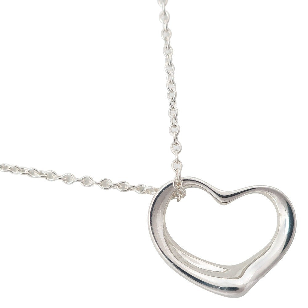 Tiffany & Co. Elsa Peretti Open Heart Pendant Necklace Sterling Silver, SILVER, SILVER, Necklace