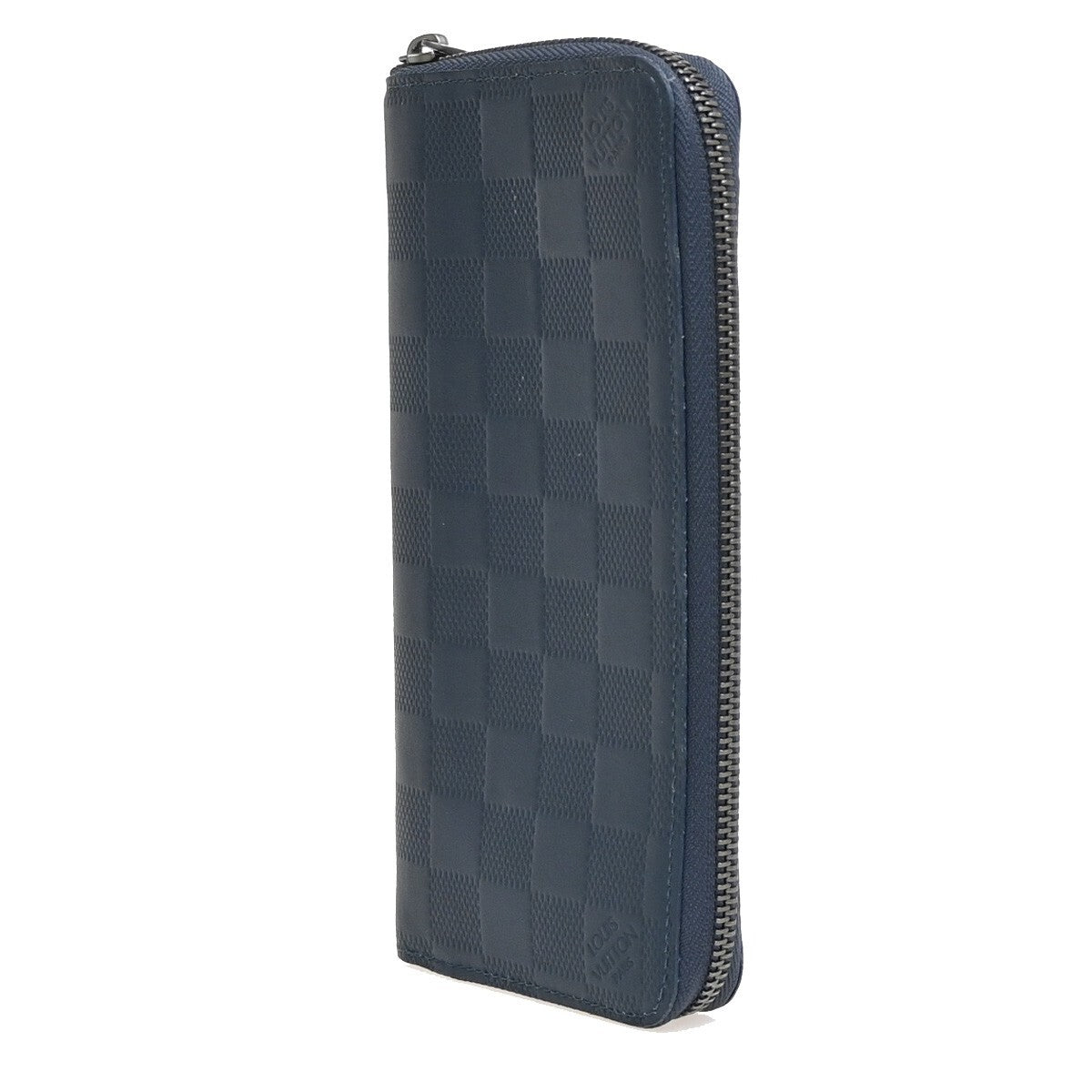 Louis Vuitton Zippy wallet vertical Damier Infini Leather, BLUE, LEATHER, Wallets