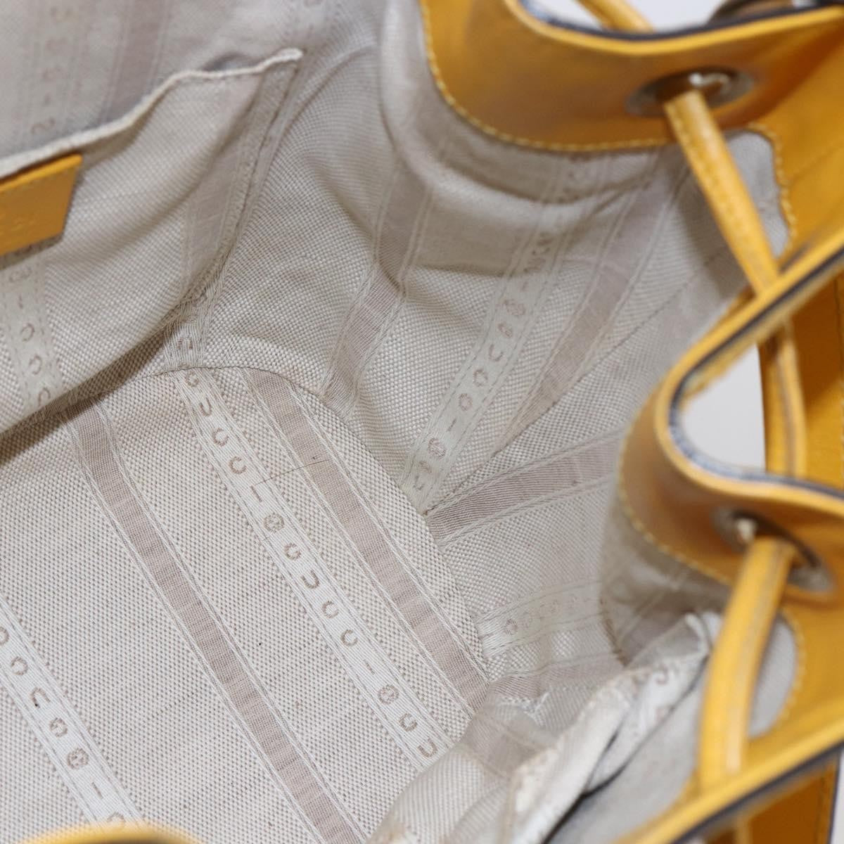 Gucci Bright Bucket Bag Diamante Leather, YELLOW, LEATHER, Shoulder bag